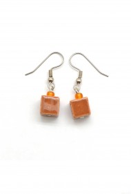 Tiny Ceramic Cube Earrings